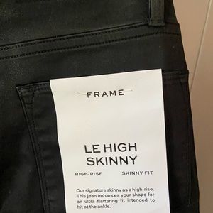 FRAME High wasted coated ankle skinny’s BRAND NEW